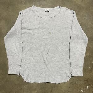Vintage 90s Y2k Premier Grey Waffle Knit Thermal Shirt